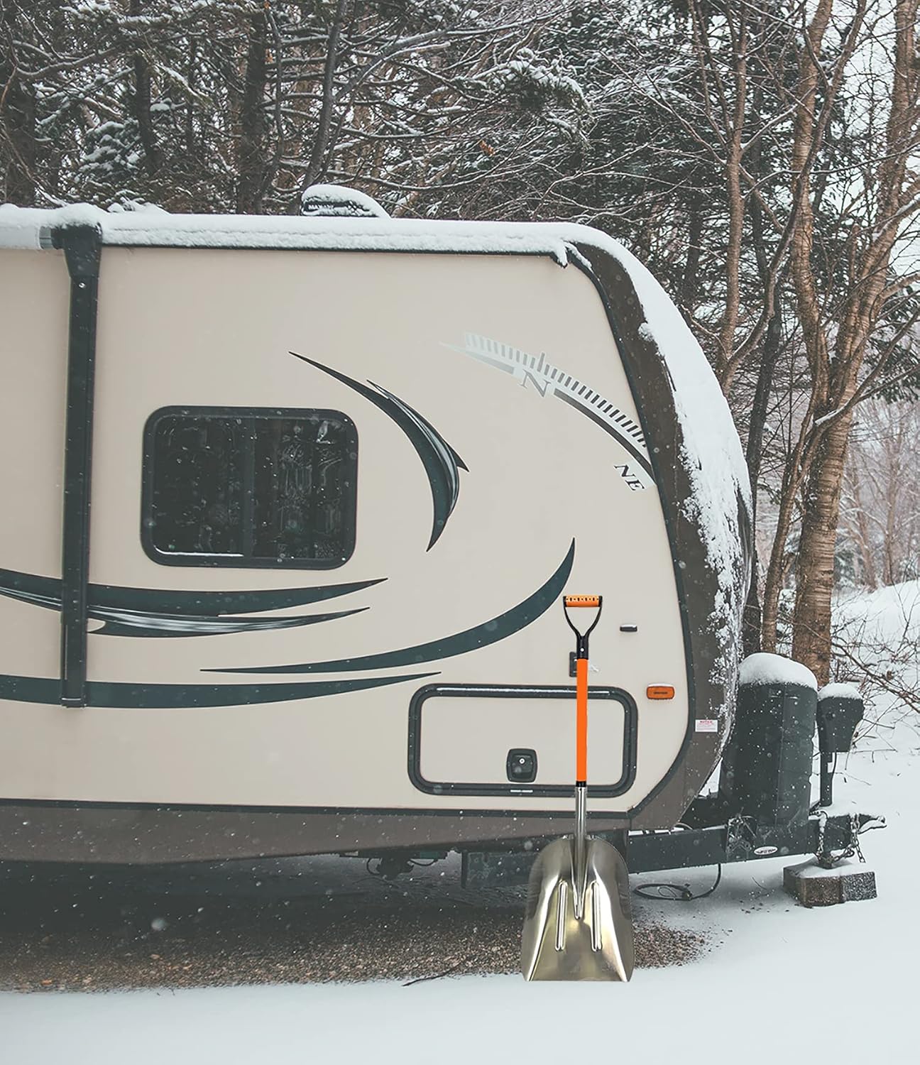 Ashman Aluminium 48 inch Snow Shovel with Large Head and Durable Handle. (Scoop Shovel, 1 Pack).