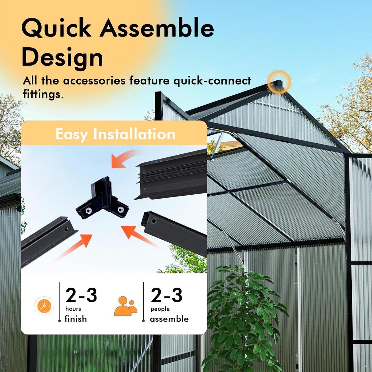 10×12FT Greenhouse for Outdoors, Large Walk in Greenhouse Kit and Winter Garden Planting, Enhanced Aluminum Green Houses for Outside Withstands Strong Wind or Snow to Protect Vegetables or Plants