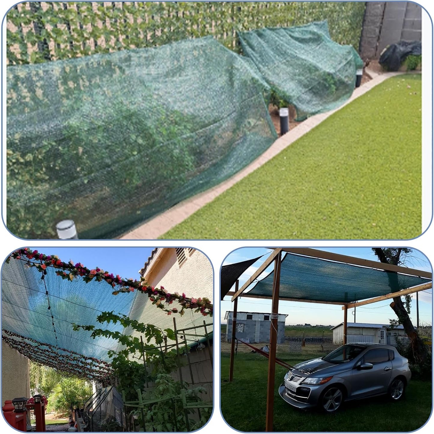 LOVE STORY 6x8FT 55% Green Shade Cloth Sun Shade Net UV Resistant Mesh Tarp Plant Cover Sunblock Net for Garden,Greenhouse,Vegetables,Flowers