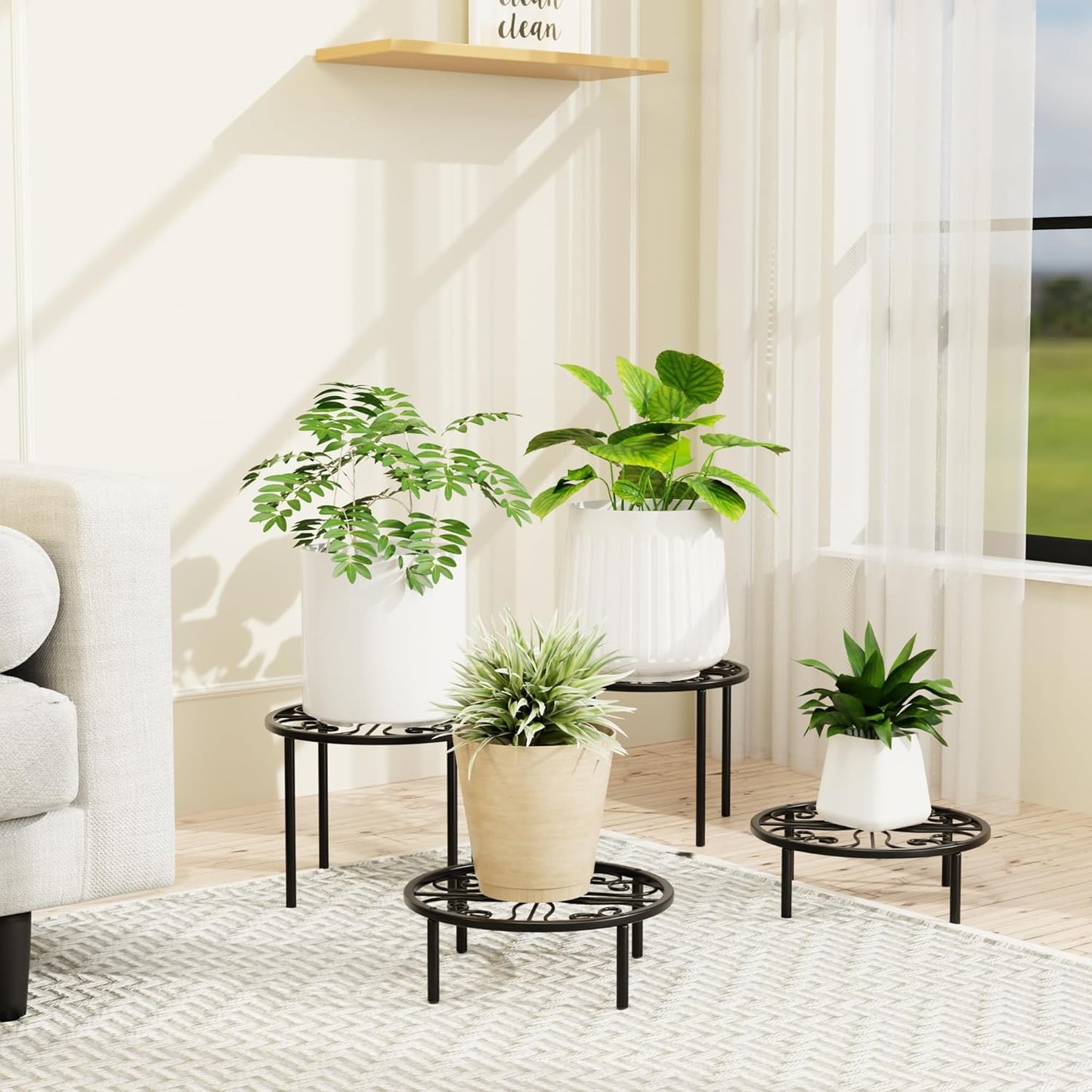 Plant Stand Flower Stand - Metal Plant Holder for Garden Home, Anti-rust Plant Rack for Multiple Plant Indoor or Outdoor.