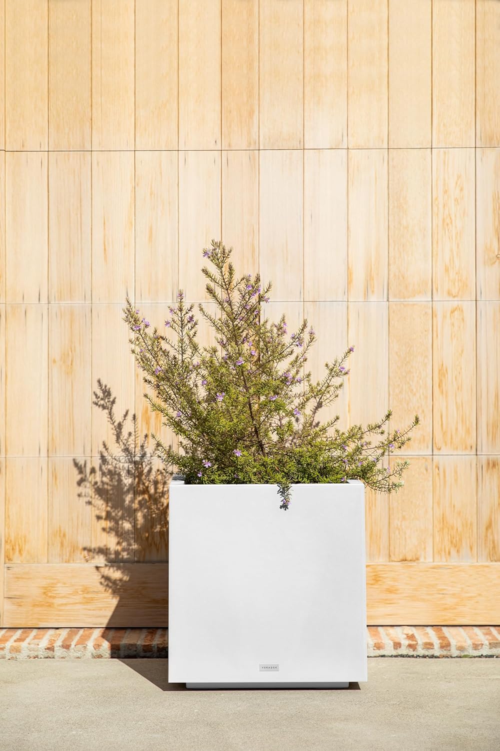 Veradek Block Series Cube Plastic Planter - Large Square Planter for Indoor or Outdoor Patio/Garden | Durable All-Weather Use with Drainage Holes | Modern Décor for Tall Plants, Trees, Flowers