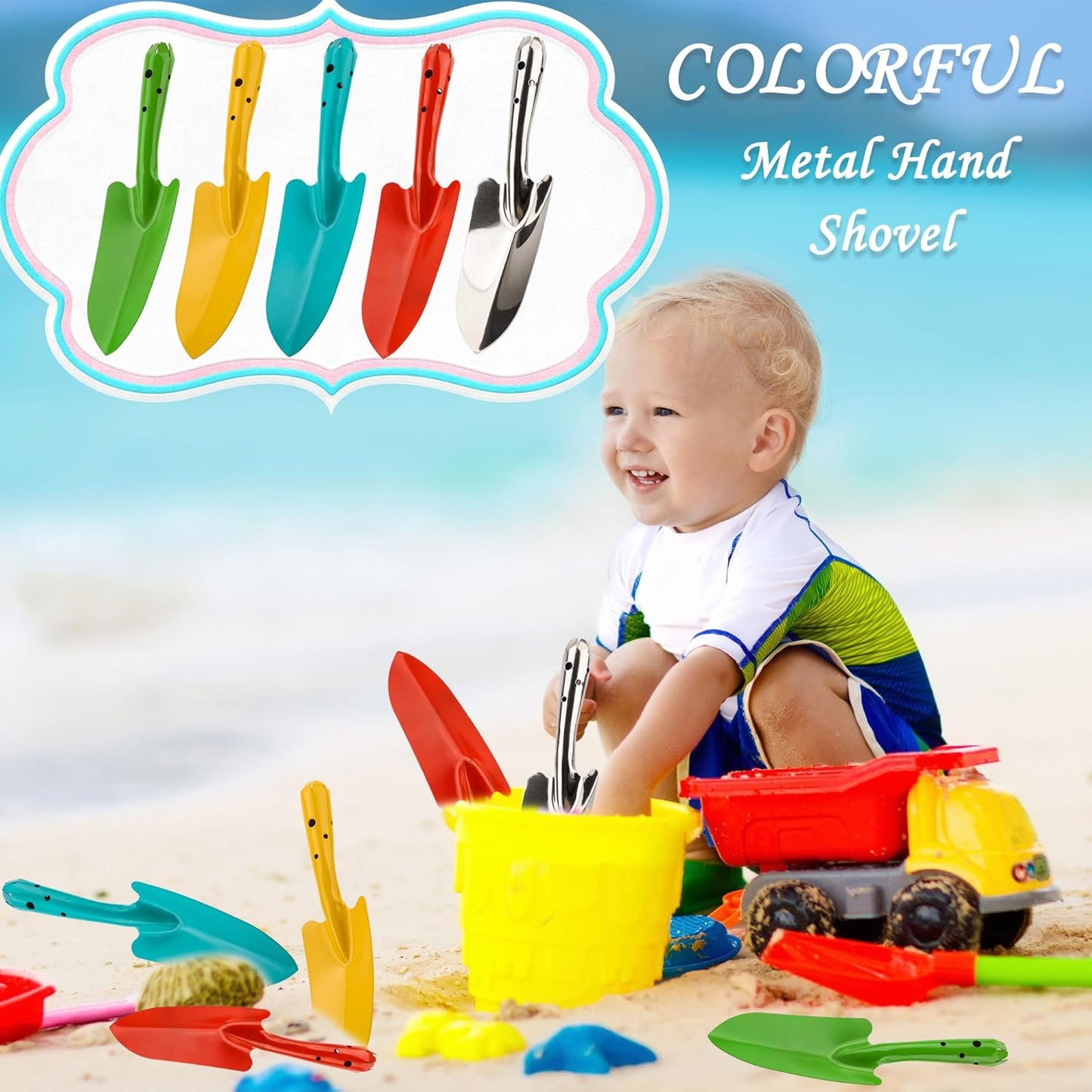 12 Pieces Mini Shovel Set Colorful Metal Garden Tools Hand Trowel Small Digging Shovel for Planting Transplanting Weeding Digging, 6 Colors
