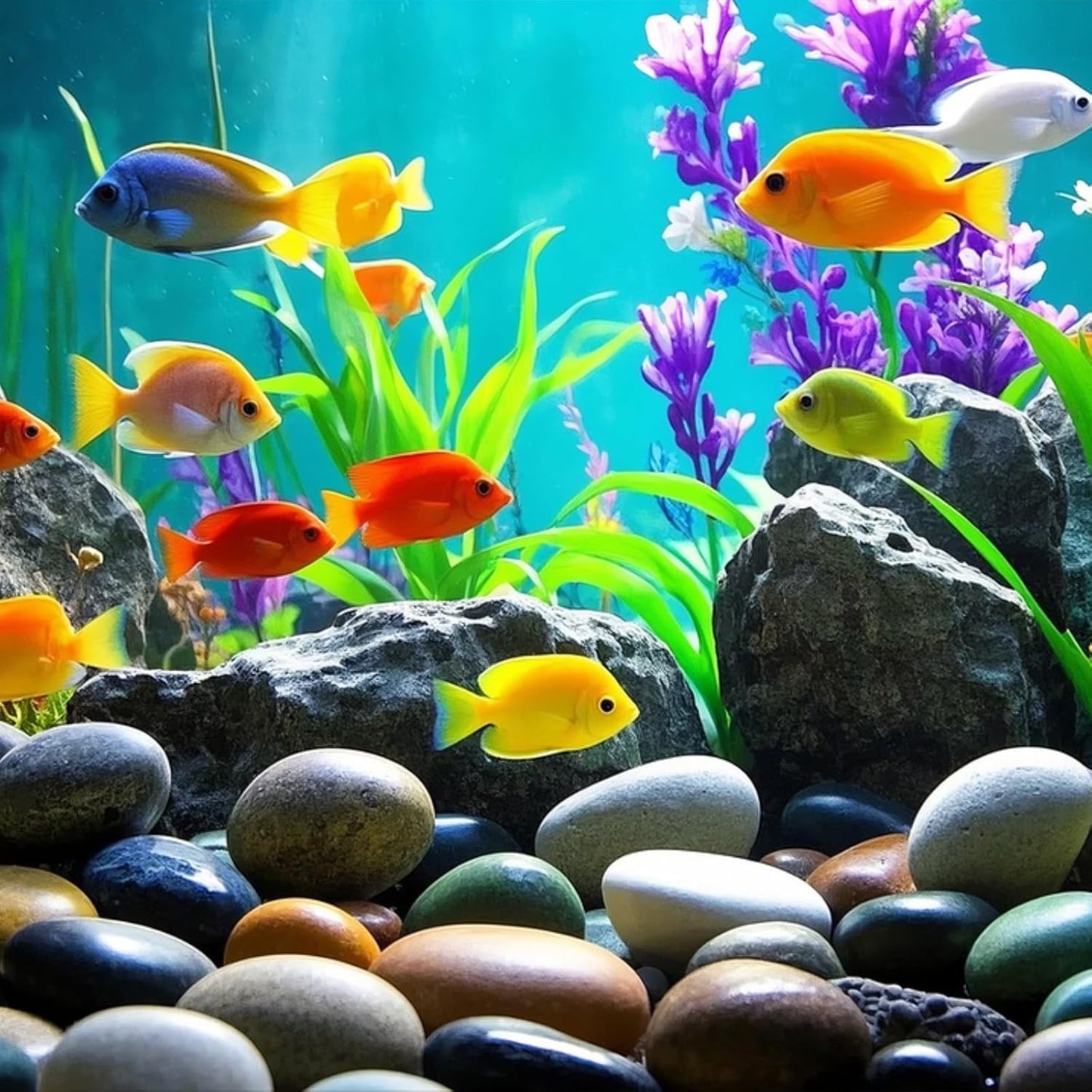 River Rocks, 40lbs Colorful Pebbles for Indoor Plants, 1-2 Inch Aquarium Rocks, Natural Stones for Landscaping Garden Paving Plant Rocks Crafting Walkways