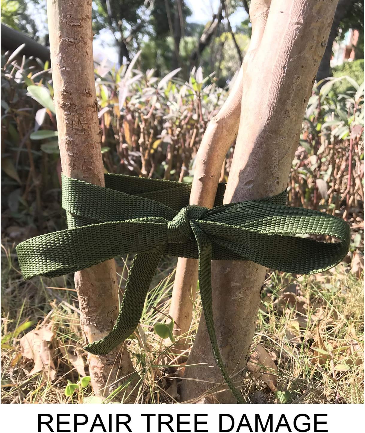 120 Feet Green Tree Tie Strap 1 Inch Wide Tree Support Straps 1,980Lbs Strength Tree Staking Straps Garden Tie for Outdoor Use, Plant Support Ties, Green Tree Tie Rope for Straightening Supplies