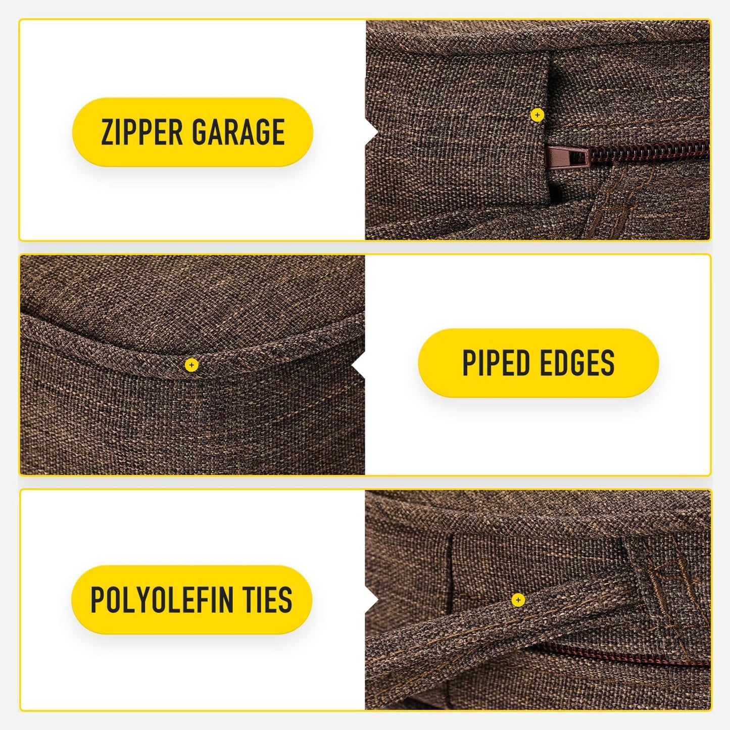 SUNROX Gel Memory Foam Chair Cushions, FadeShield Water-, Stain-Resistant Durable Reversible Seat Cushion Pads with Ties for Indoor/Outdoor Kitchen Dining Office 17"x16" Set of 2, Heather Chestnut