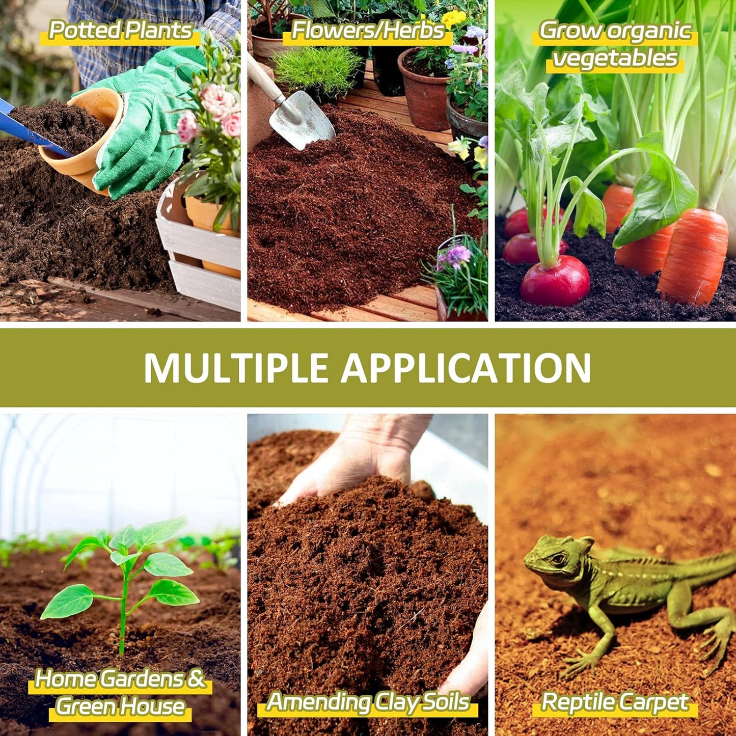 Legigo Pack of 1 Organic Coco Coir Bricks- 100% Natural Compressed Coco Peat Brick Coconut Fiber Substrate with Low EC& pH Balance, Coir Plant Soil Enhance Root Growth for Herbs, Flowers, House Plants