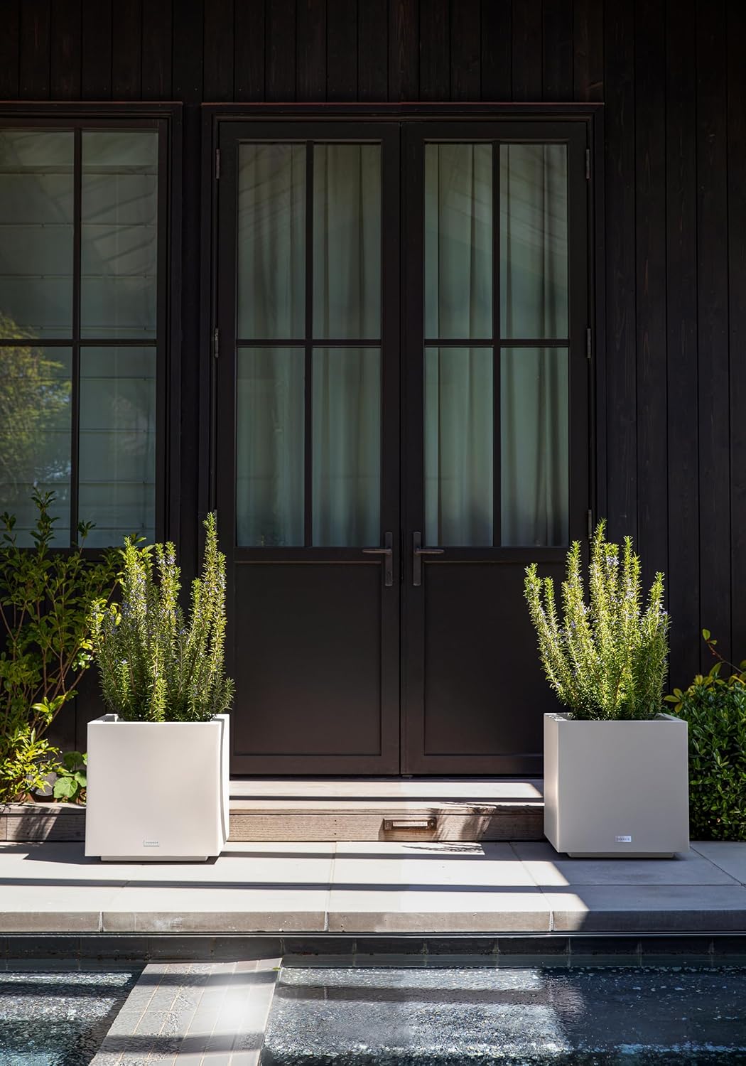 Veradek Block Series Cube Plastic Planter - Large Square Planter for Indoor or Outdoor Patio/Garden | Durable All-Weather Use with Drainage Holes | Modern Décor for Tall Plants, Trees, Flowers