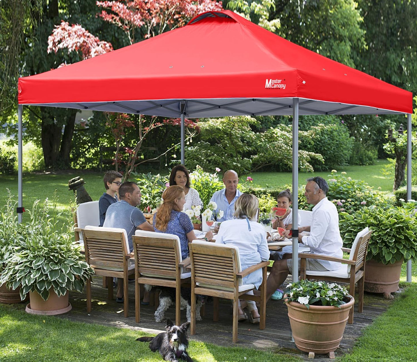 MASTERCANOPY Durable Pop-up Canopy Tent with Roller Bag (10x10, Red)