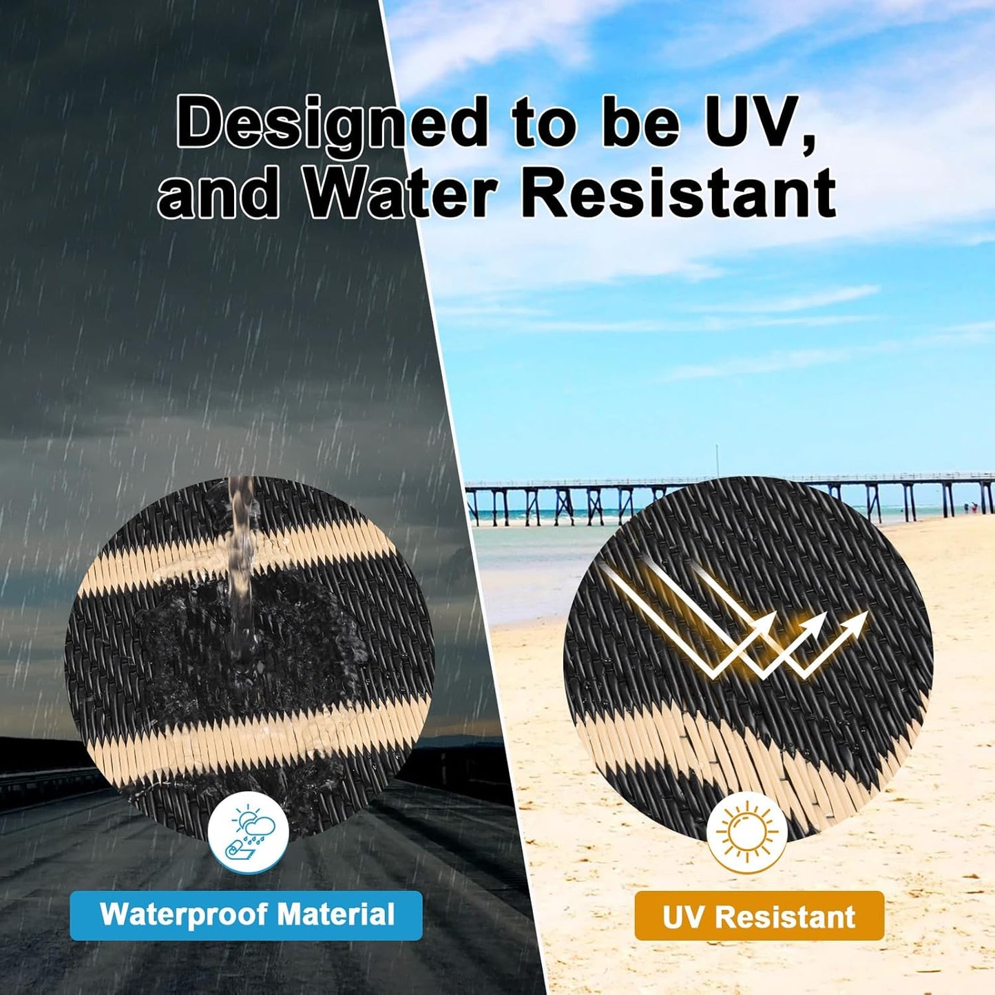 HEBE Outdoor Rug Waterproof 9x12, Reversible Plastic Straw Rug RV Camping Rug, Indoor Outdoor Patio Mat Clearance, Outside Carpet for Porch,Deck,Camper,Balcony,Backyard,Picnic