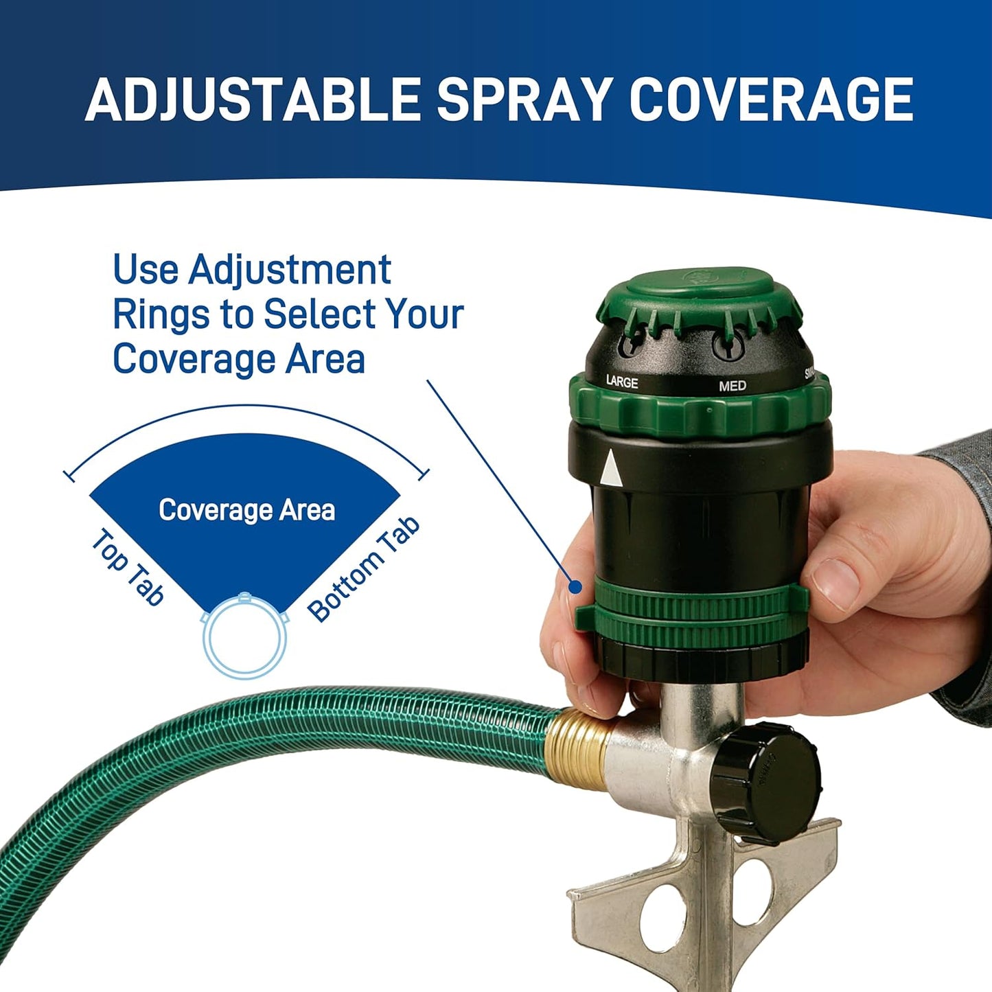 Orbit 58573N H2O-Six Gear-Drive Sprinkler on Metal T-Spike