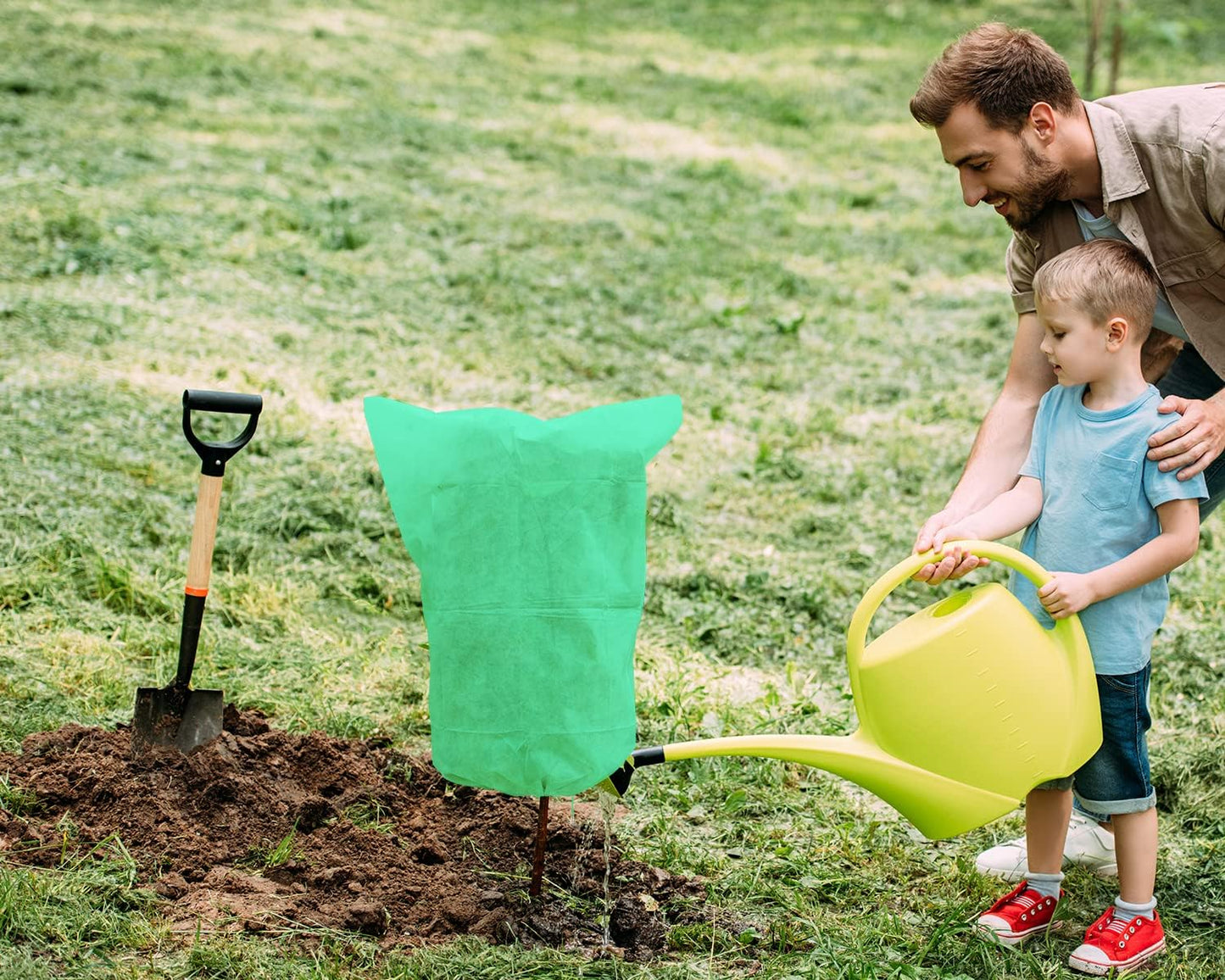 EAONE 12 Pack Plant Covers Freeze Protection, 24x32'' Winter Frosts Cloth for Outdoor Plants, Reusable Frost Blankets Drawstring Bags for Cold Freeze Sun Protection Bird Insect Prevention,Green