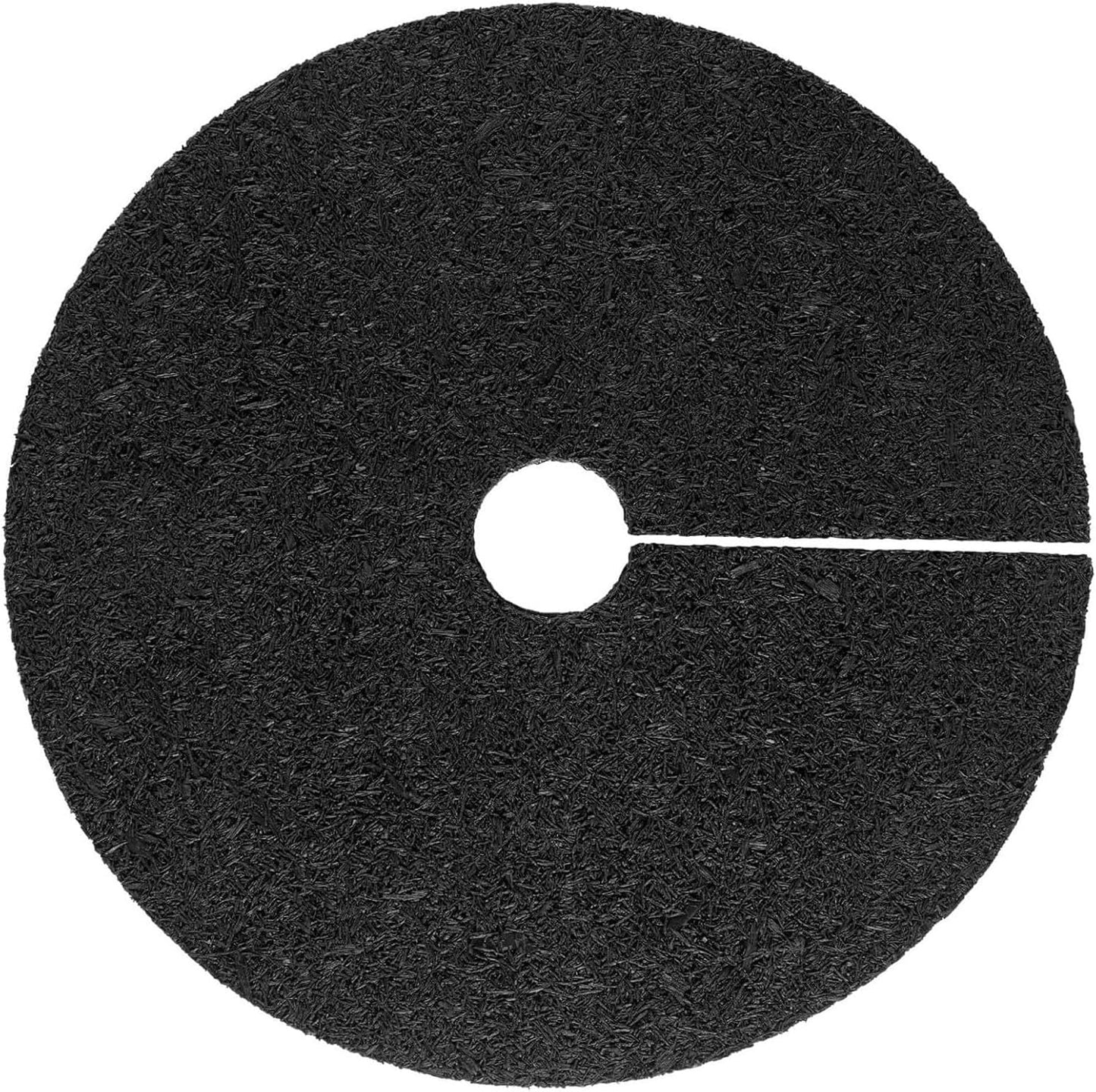 Rubberific 36" Recycled Rubber Mulch Tree Ring Easy Install Looks Like Real Mulch (5, Black)