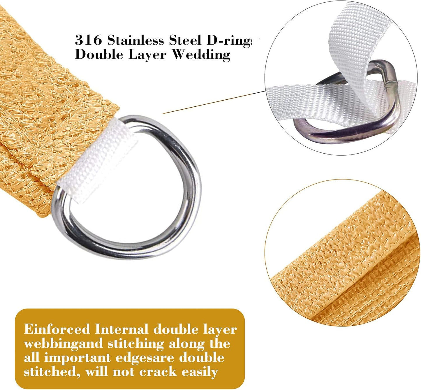 11' x 16' Sand Beige Rectangle Sun Shade Sail SSP1212 Canopy Durable Fabric UV Block Awning,We Make Custom Orders