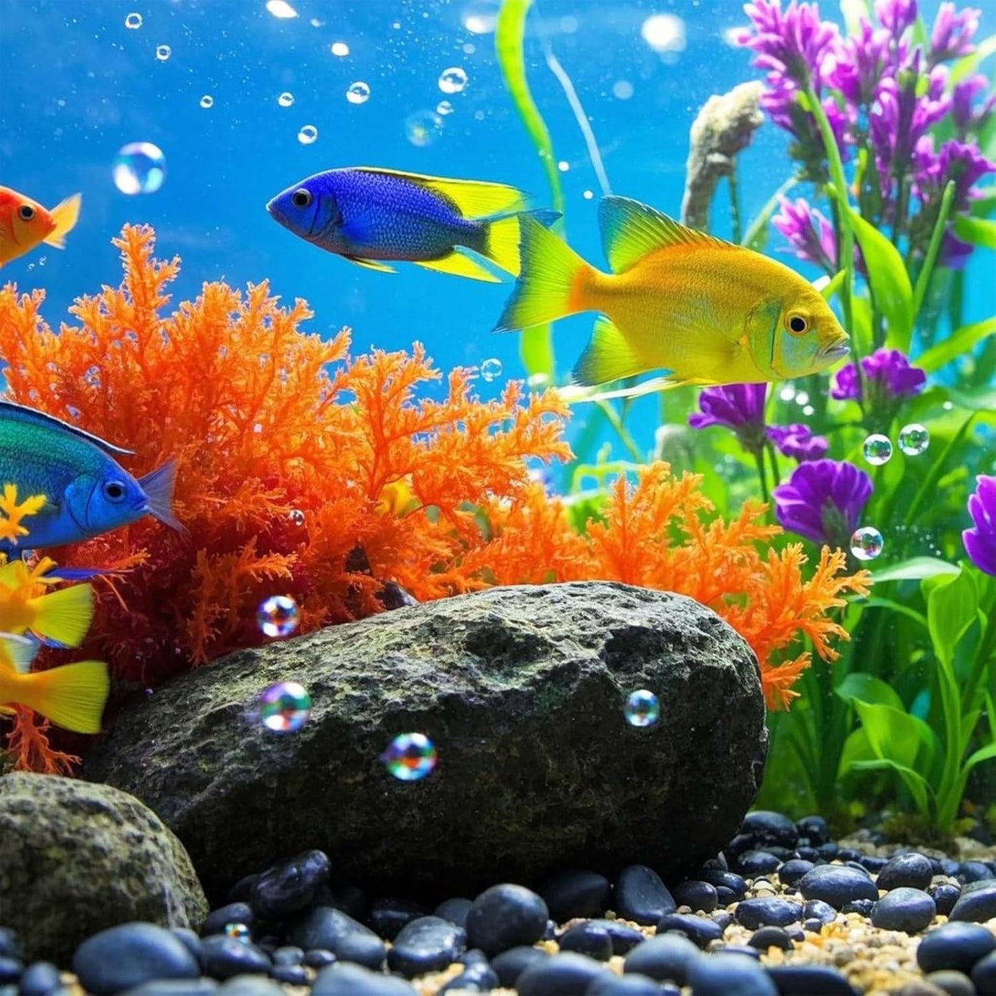 River Rocks, 5lbs Black Pebbles for Indoor Plants, 1-2 Inch Aquarium Rocks, Natural Stones for Landscaping Garden Paving Plant Rocks Crafting Walkways