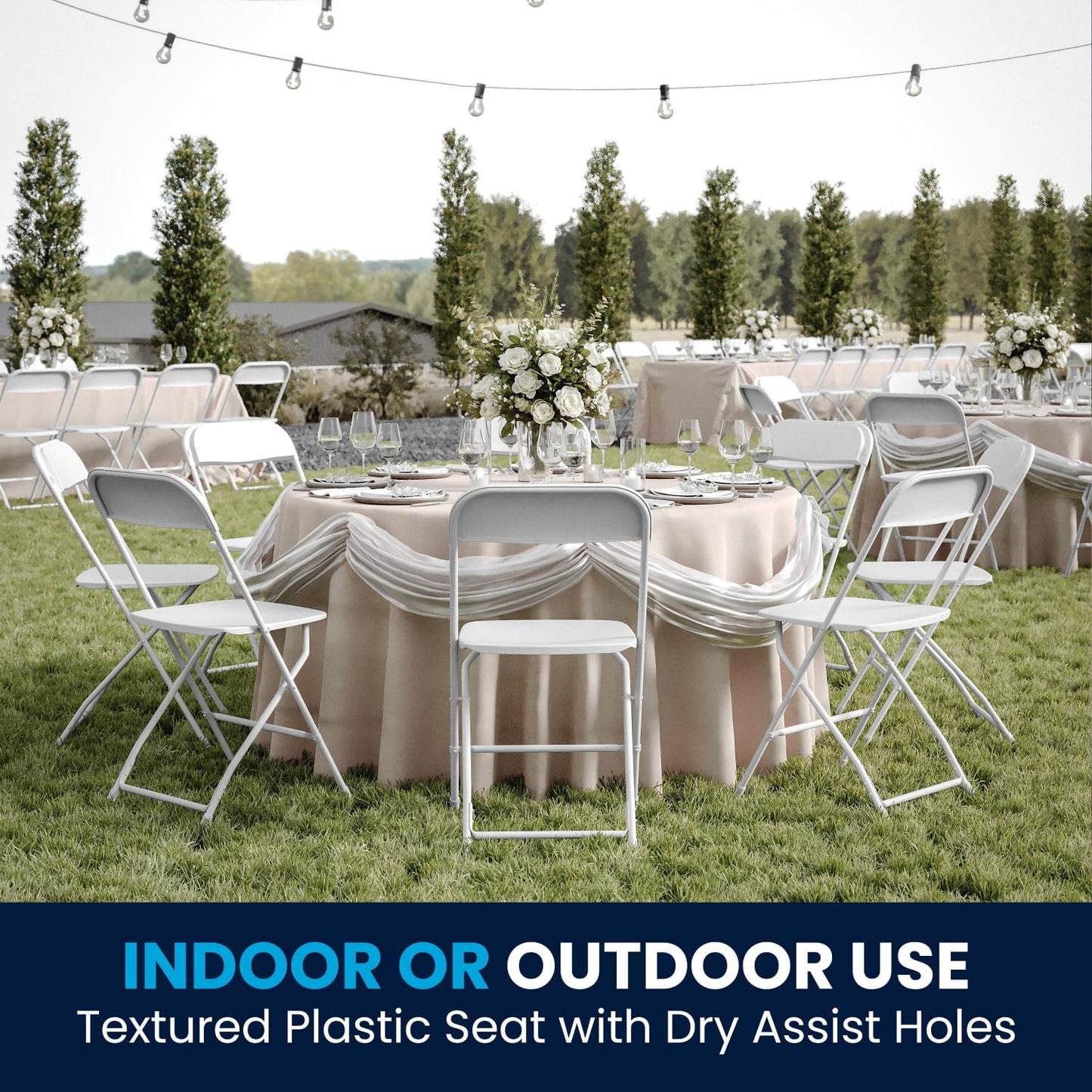 Flash Furniture Hercules Series Plastic Folding Chair - White - 20 Pack 650LB Weight Capacity Comfortable Event Chair-Lightweight Folding Chair