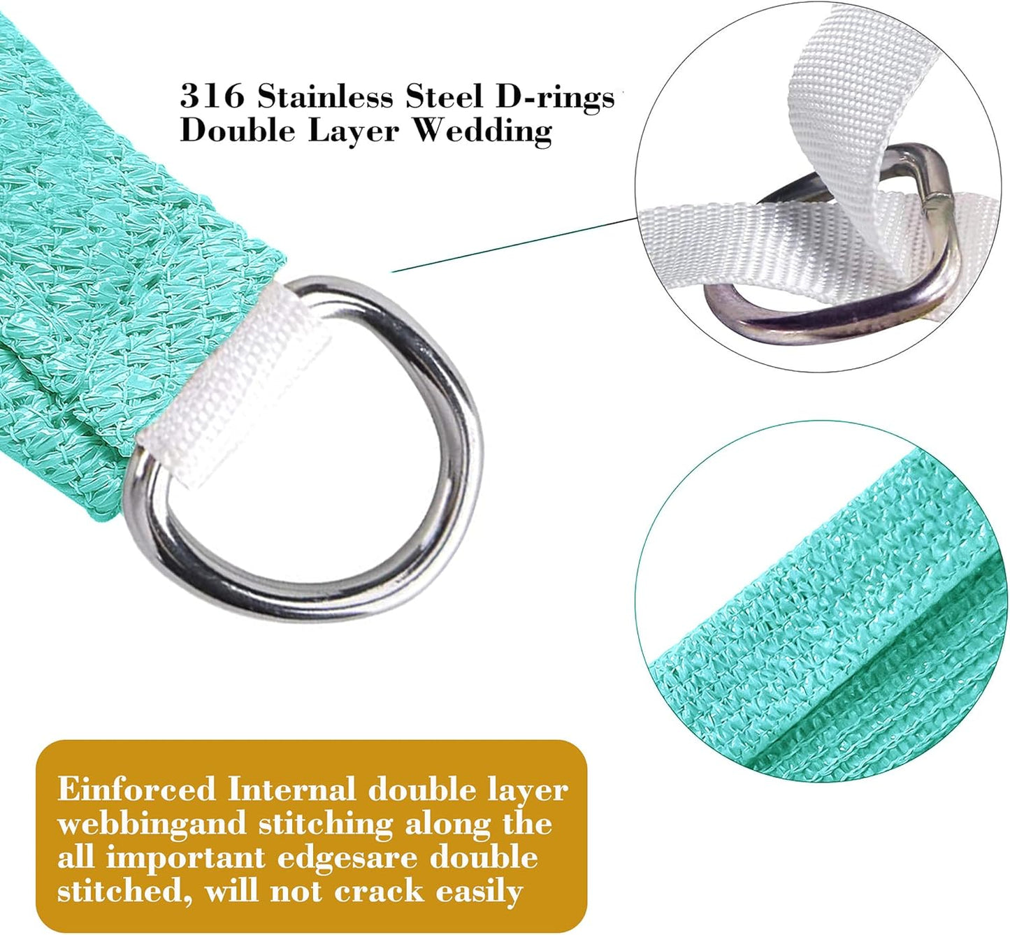 6' x 8' Turquoise Rectangle Sun Shade Sail SSP1212 Canopy Durable Fabric UV Block Awning,We Make Custom Orders