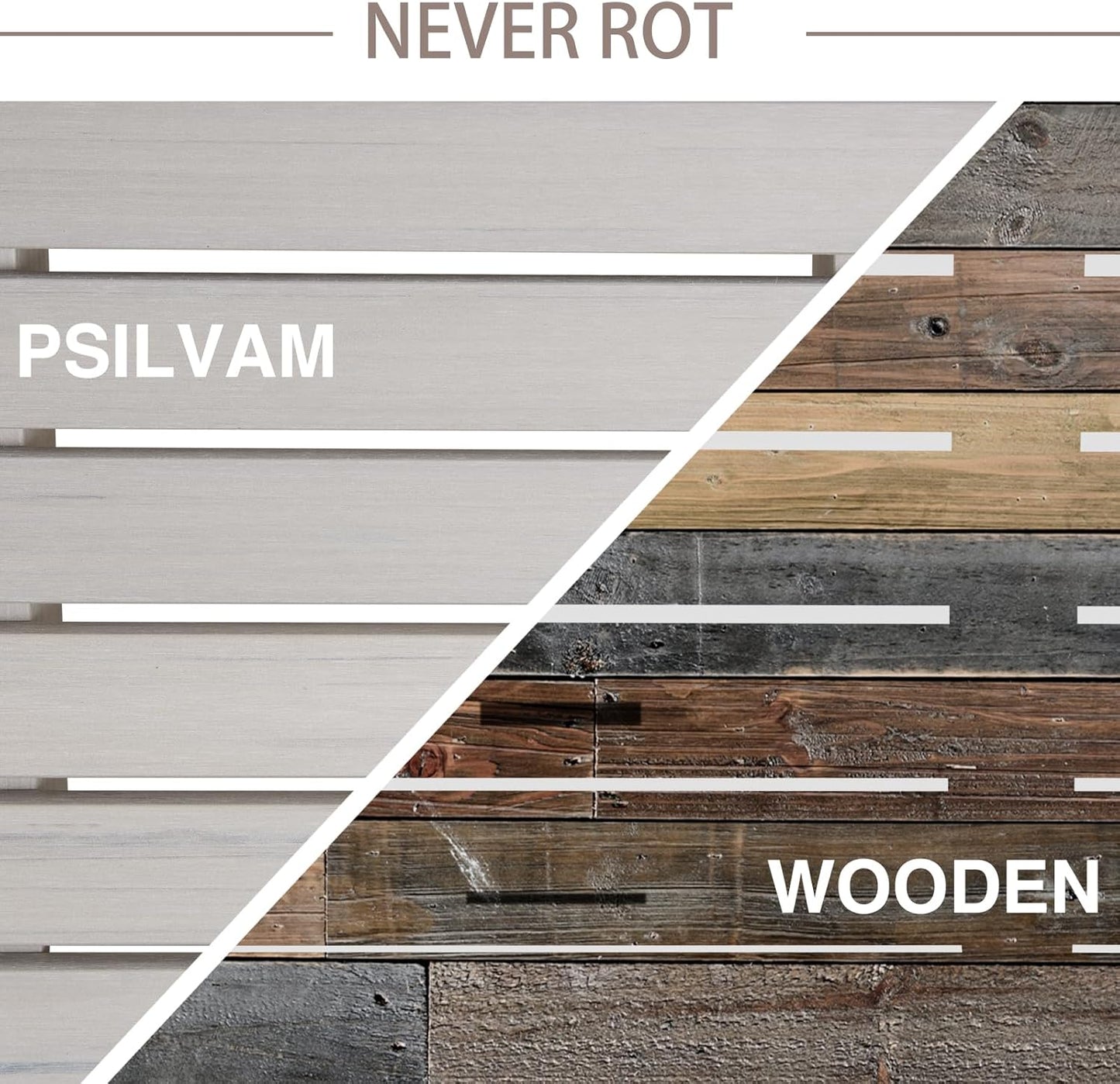 Psilvam 2-Person Outdoor Poly Lumber Patio Backless Bench, Fade-Resistant & Odor-Free Poly Lumber Patio Furniture, Weatherproof, Suitable for Garden, Porch and Park, 700 Lbs Support (2pcs, Grey)