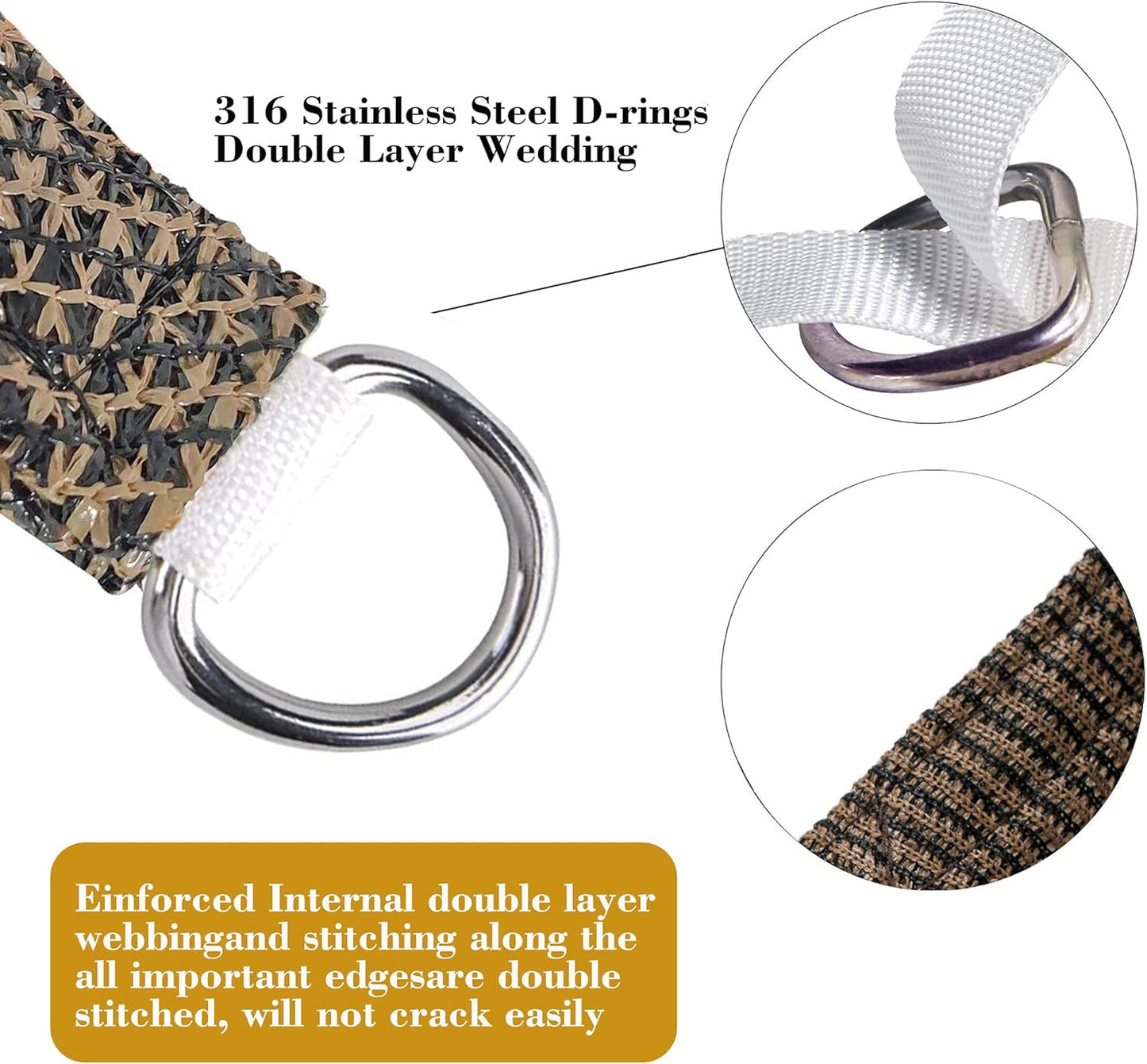 14' x 17' Brown Rectangle Sun Shade Sail SSP1212 Canopy Durable Fabric UV Block Awning,We Make Custom Orders