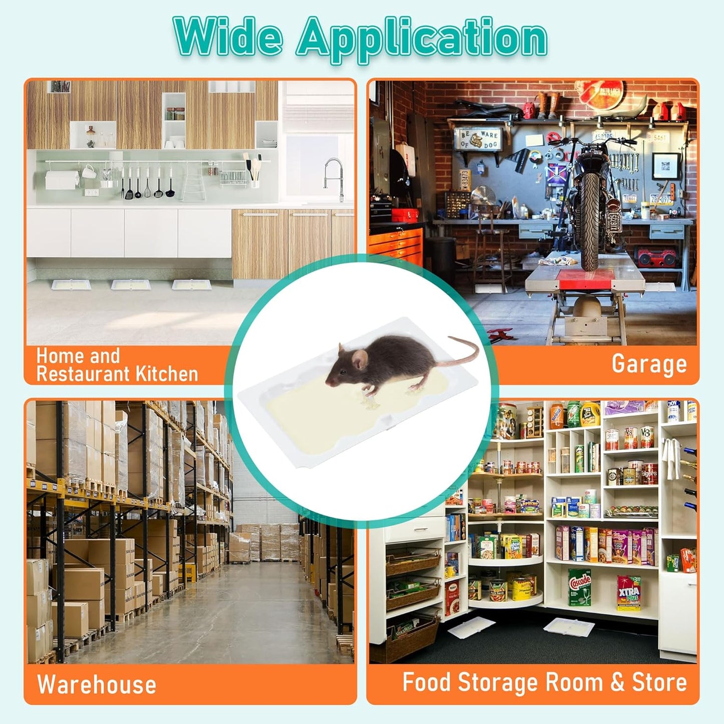 Qualirey 12 Pack Mouse and Insect Glue Traps, Strong Sticky Mice Traps Indoor for Home, Pre Scented Rodent Pads with Non Toxic Glue for House Garage, Ready to Use, Safe to Children and Pets (White)