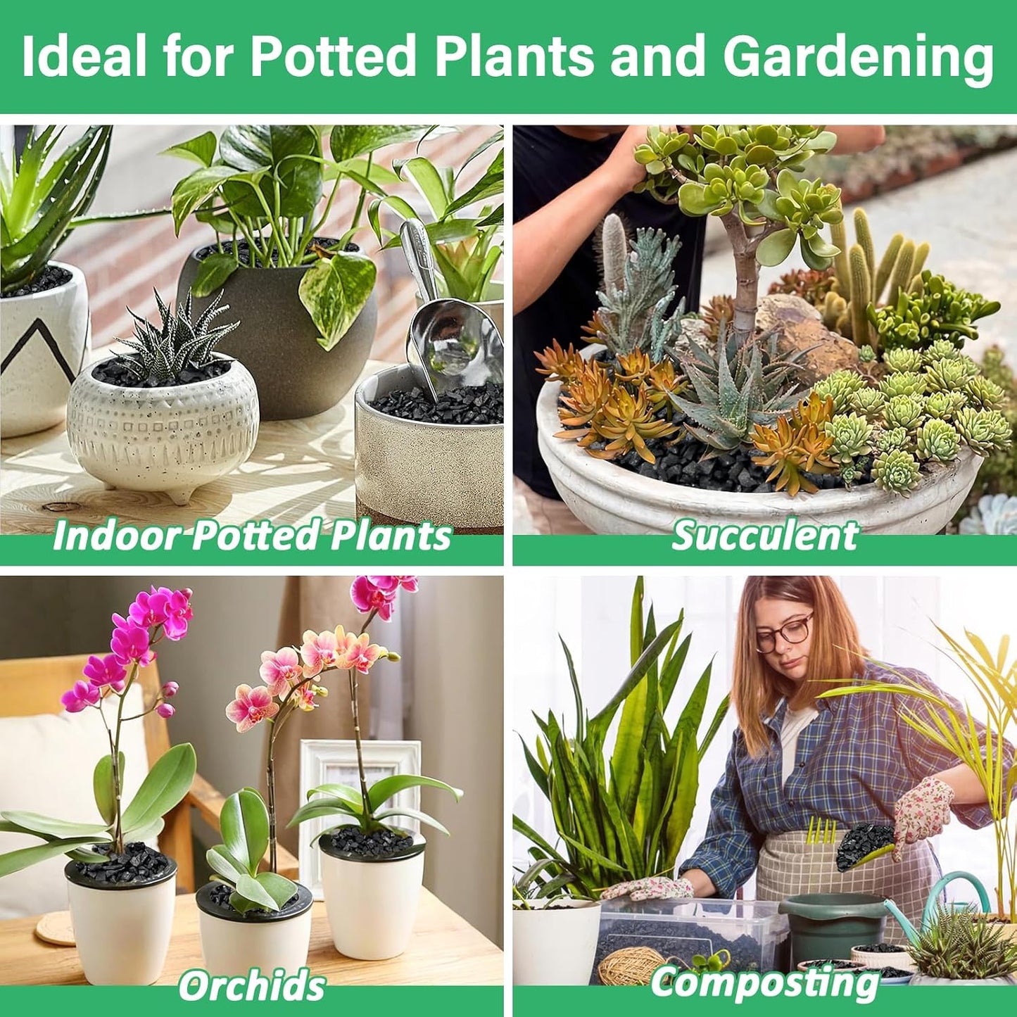 Legigo 6QT All Natural Horticultural Charcoal- Activated Hardwood Plant Charcoal for Soil Amendment, Conditioning Bonsai Soil, Succulent Soil, Terrarium Supplies, Indoor Plant Potting Soil