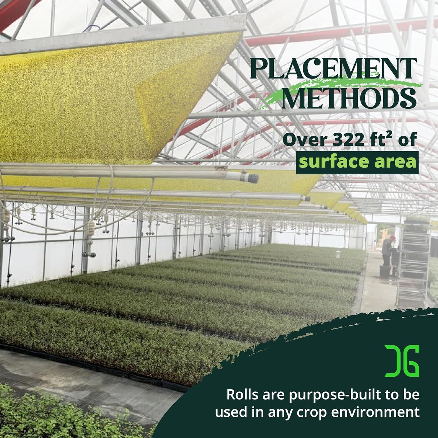 Catchmaster GRO XL AG Roll 4PK, Double Sided Adhesive Fly Tape Strips, Fungus Gnat Sticky Trap for Greenhouse, Garden, Nursery, Pest Control Gardening Supplies, Pet Safe Insect Trap, 328' x 6'' Yellow