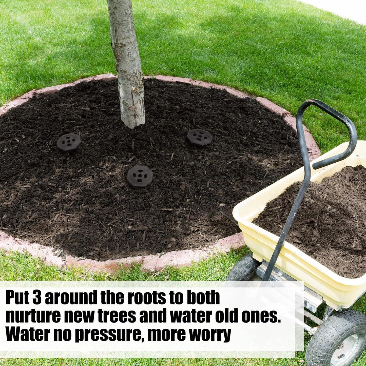 3 Pack Garden Watering Stake Large UV-Protected ABS Plastic Deep Root Irrigation Spike for Trees, Shrubs, Bushes, Shrubs, Flowers, Fruits, Vegetables, Potted Plants (8 Inch)