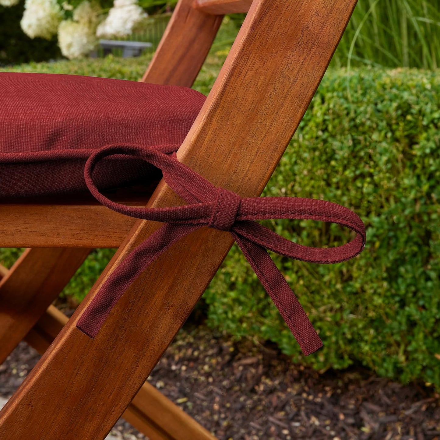 Arden Indoor/Outdoor Foam Seat Pad, 2 Pack, 17 x 16, Patio Cushion, Water Repellent, Fade Resistant, Foam Cushion Ruby Red Leala