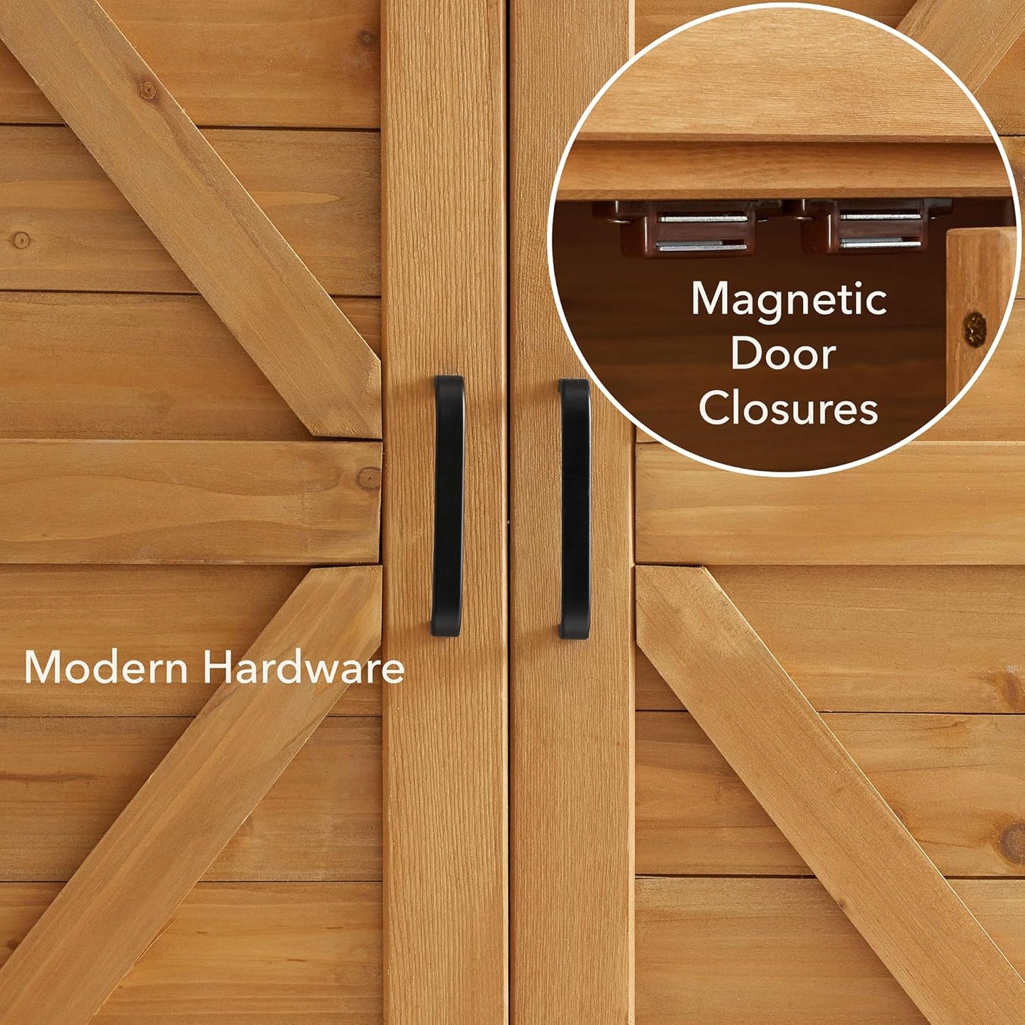 Casafield Outdoor Garden Potting Bench with Metal Tabletop and Storage Cabinet - Wooden Outdoor Garden Patio Workstation Table, Natural