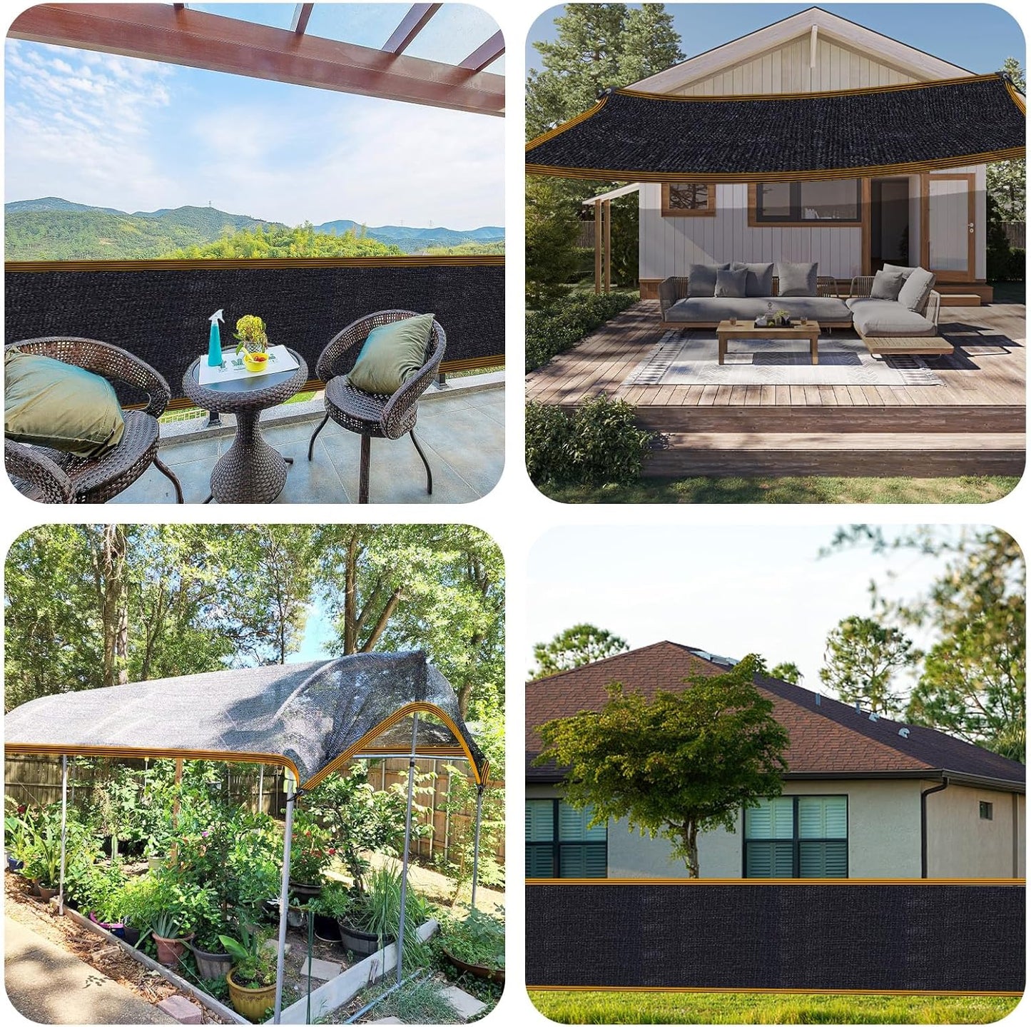 70% Shade Cloth - for Garden Plants Greenhouse, 8'x10' Sunblock Shade Cover -for Outdoor Garden Pergola Patio Lawn Sun Shade Cloths for Kennel Chicken Coop Easier to Hang Plant Shade Neting