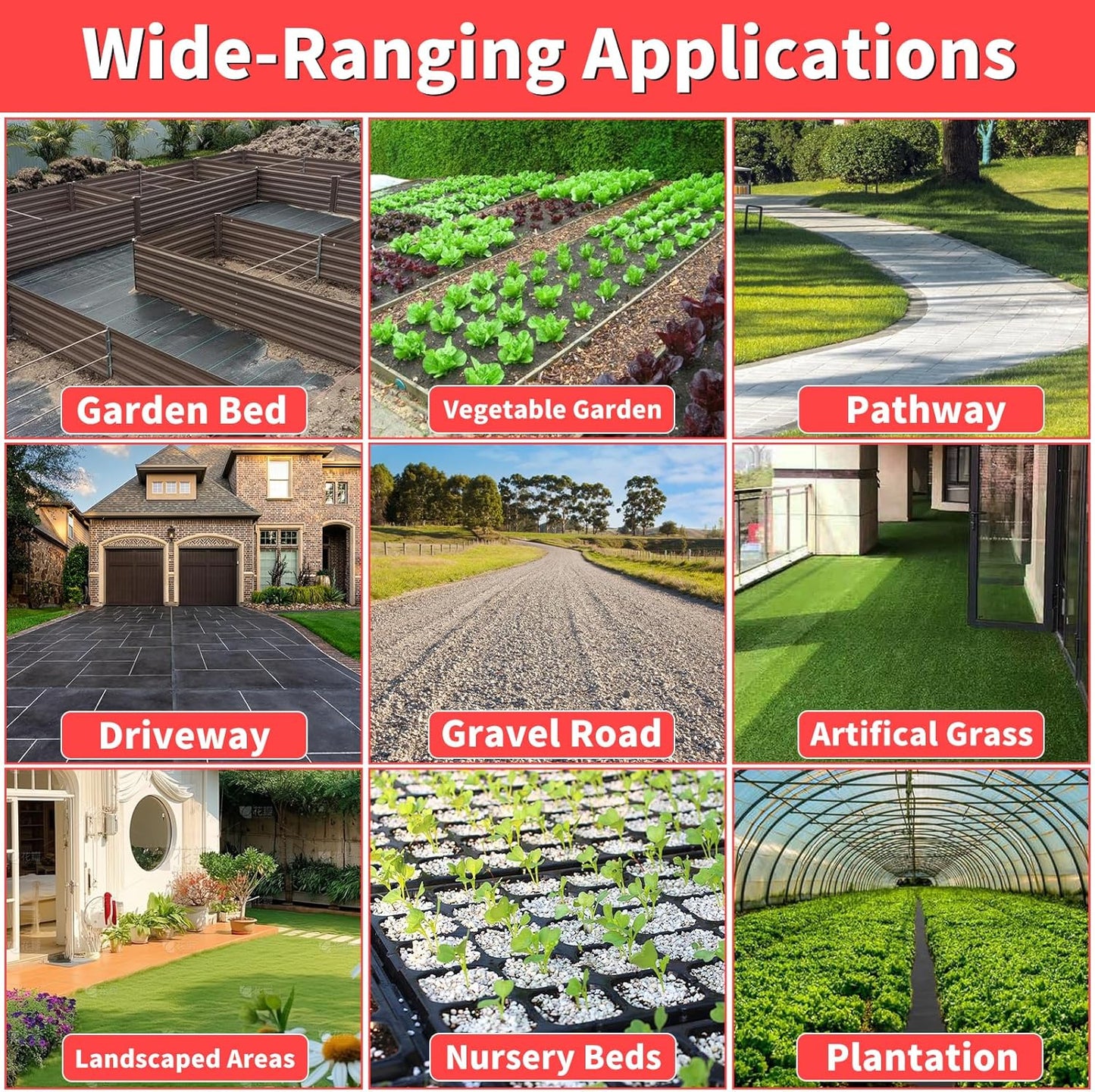 3ft x 300ft Landscape Fabric -Heavy Duty Weed Barrier Fabric for Landscaping, Weed Blocker Cloth,Geotextile Fabric for Garden, Driveway & Ground Cover, Garden Weed Mats,Grid Design