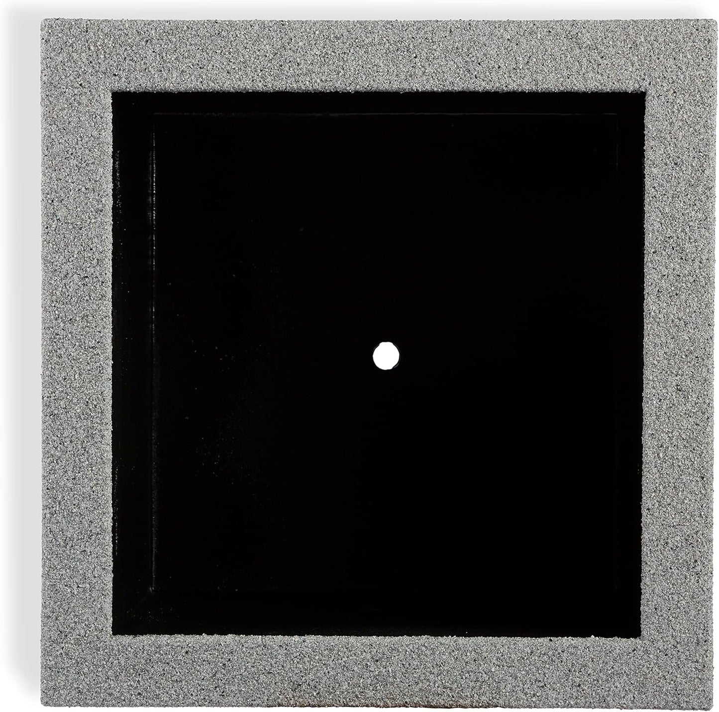 PolyStone Monterray Modern Outdoor/Indoor Square Planter, 23" L x 23" W x 19" H, Lightweight, Heavy Duty, Weather Resistant, Polymer Finish, Commercial Grade and Residential (Gray Granite)