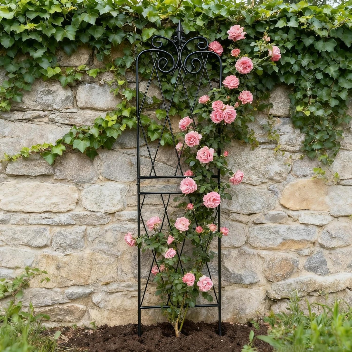 Garden Trellis for Climbing Plants 59inch x15inch Rustproof Metal Vine Trellises for Outdoor Climbing Plants Support Structures A (150cm) 2Pack