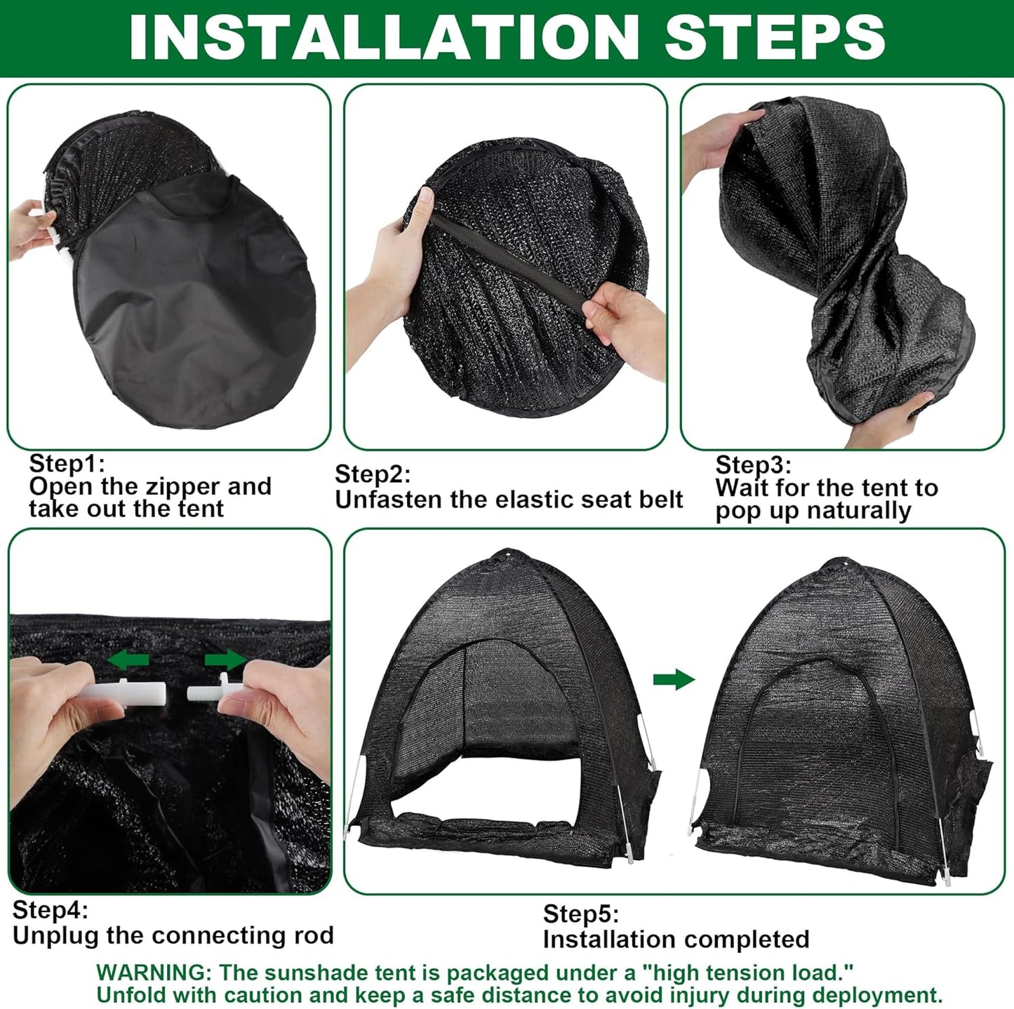 winemana 3 Pcs 70% Garden Plant Shade Tent, 33.5"x35.5"x31.5" UV Resistant Pop Up Sun Shade Netting, Protective Plants Cover for Outdoor Vegetable Fruit, Easy Setup Net to Keep Animals & Insects Out