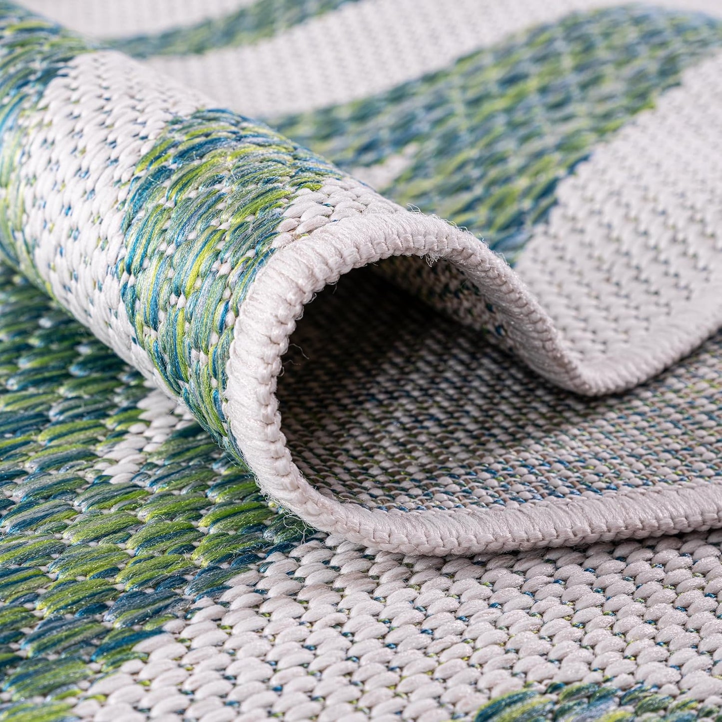 Keen Home Design Terrace Outdoor Round Rug - 5ft Round Washable Indoor/Outdoor Rug for Patio, Kitchen, Balcony, Beach, Garden, Deck and Porch, Size: 5'3" Round