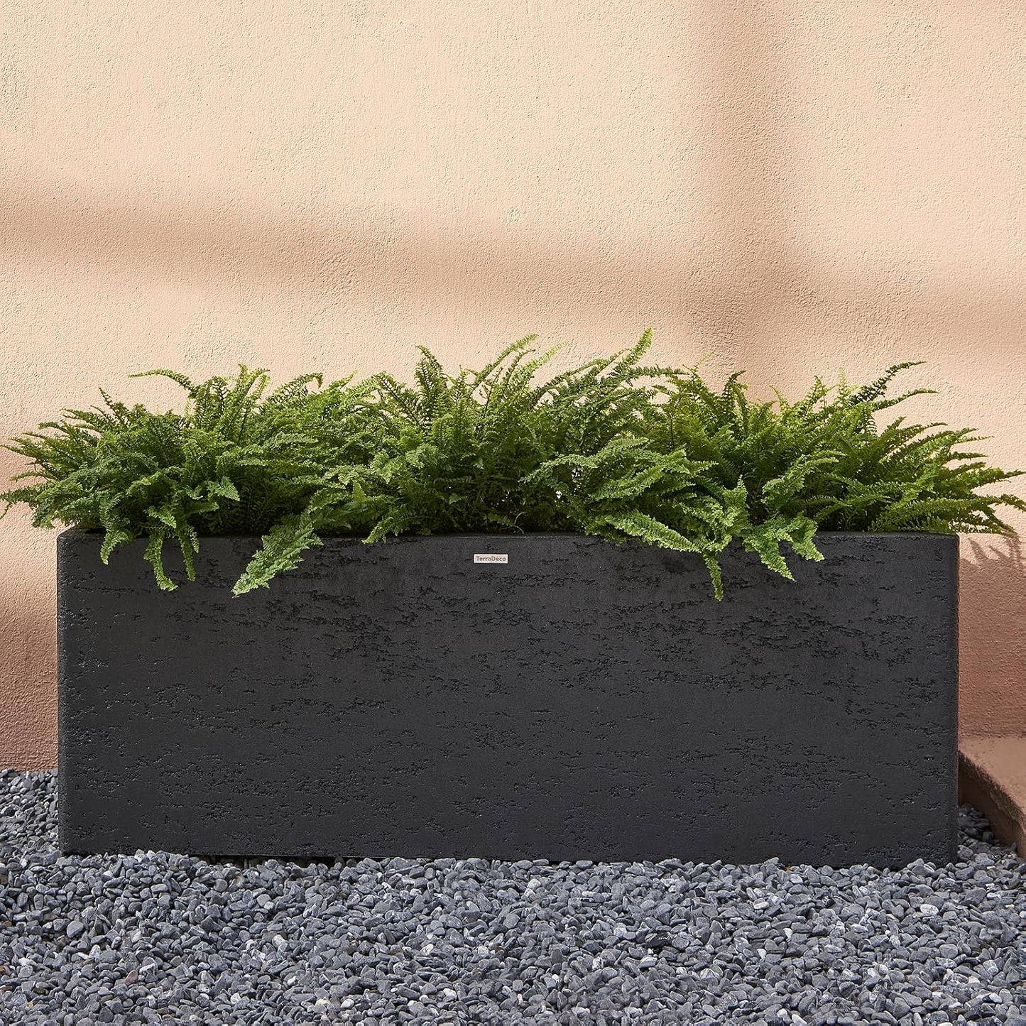 42 Inch Rectangular Concrete Planter(42Lx14Wx15H,58 Pounds),Durable All-Weather Use with Drainage Holes,Large Rectangular Planter for Outdoor Indoor Plants