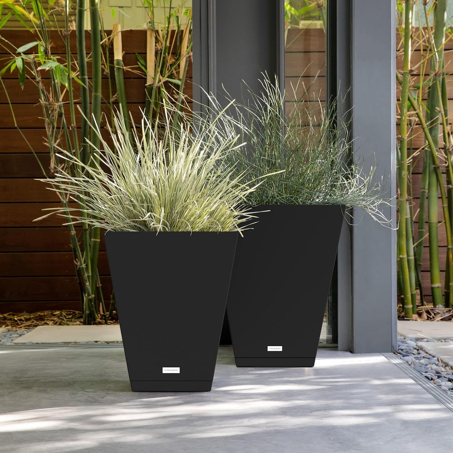 Veradek Pure Series Nobleton Plastic Planter - Large Pots for Indoor or Outdoor Porch/Patio | Durable All-Weather Use with Drainage Holes | Modern Planter Décor for Flowers, Shrubs, Trees