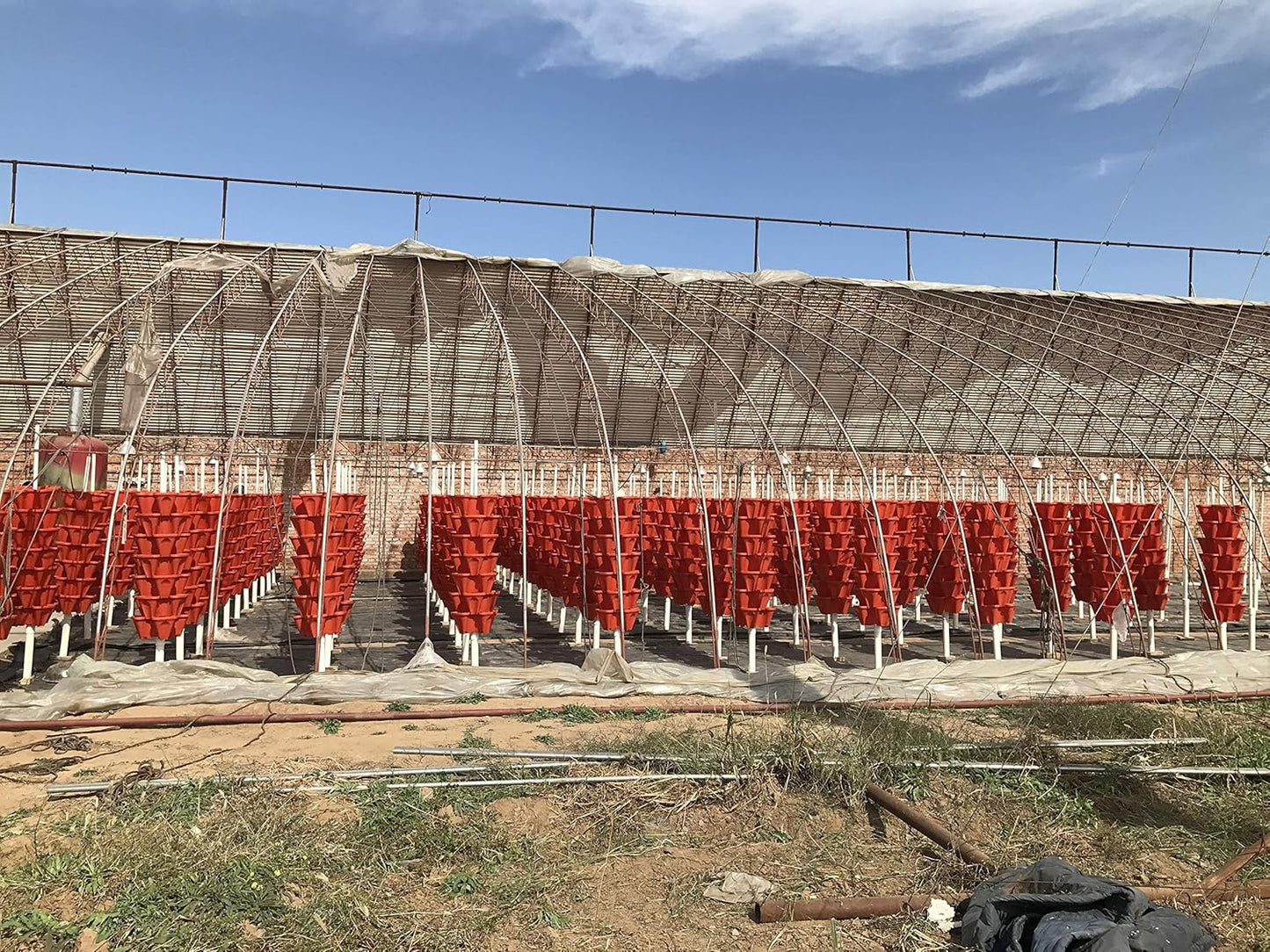 5-Tier Strawberry and Herb Garden Planters 5@13x13x5.2 inch - 24 quart Stackable Gardening Pots with 10 Inch Saucer (Terra-Cotta)