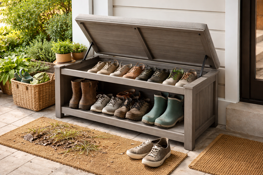 How Outdoor Shoe Storage Benches Keep Entryways Clean and Organized