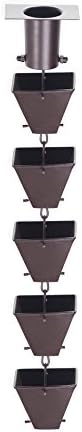 Nutshell Stores Medium Square Cups Rain Chain - Bronze - 13 Feet