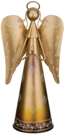 Regal Art & Gift Angel Statue - Metal Indoor/Outdoor Garden Statue Deals, Elegant Garden Decor, Beautiful Gifts for Women, Exquisite Angel Statues for Garden, 16-Inch, Gold