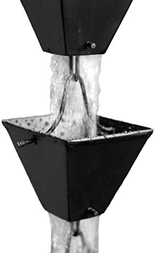 Nutshell Stores Medium Square Cups Rain Chain - Black - 13 Feet