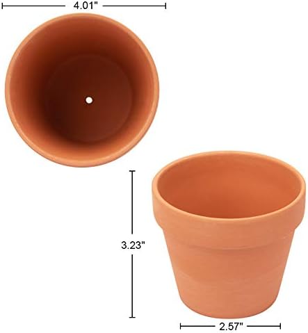 [26 Pack] 4" Terracotta Planter Pots - Clay Ceramic Cactus & Succulent Flower Nursery Garden Pots (4")