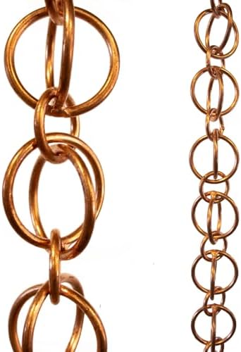 Nutshell Stores Double Loops Rain Chain - Copper - 15 Feet