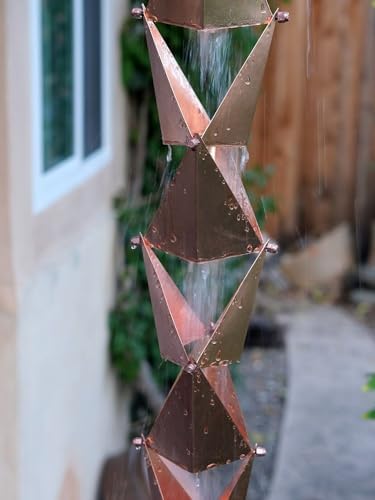 Nutshell Stores Origami Rain Chain - Copper - 12 Feet