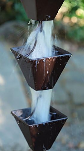 Nutshell Stores Medium Square Cups Rain Chain - Bronze - 16 Feet