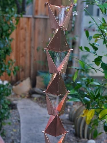 Nutshell Stores Origami Rain Chain - Copper - 17 Feet