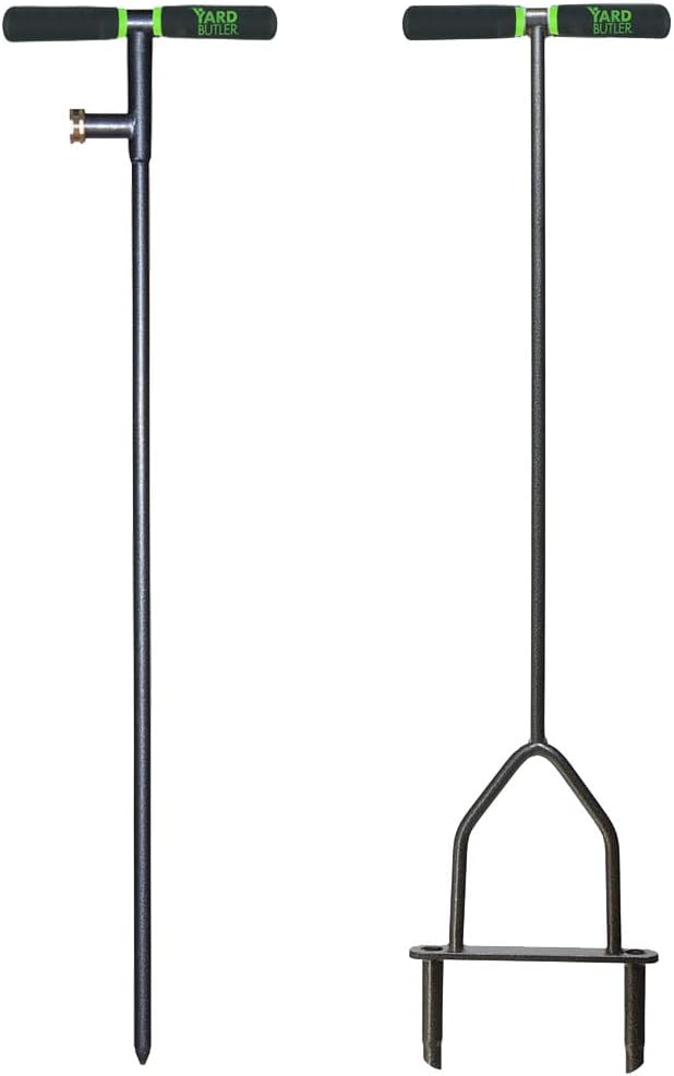 Yard Butler Aerators - Durable for Easy Lawn Care & Healthy Growth - Prevent Lawn Damage by Breaking Up Compaction - Ergonomic Gardening Tool, Aerator & Irrigator Bundle