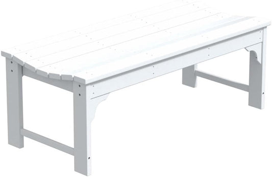 Outdoor Benches Weatherproof, All Weather Resistant Park Bench Poly Lumber Backless Garden Bench Seat for Entryway Front Porch, White