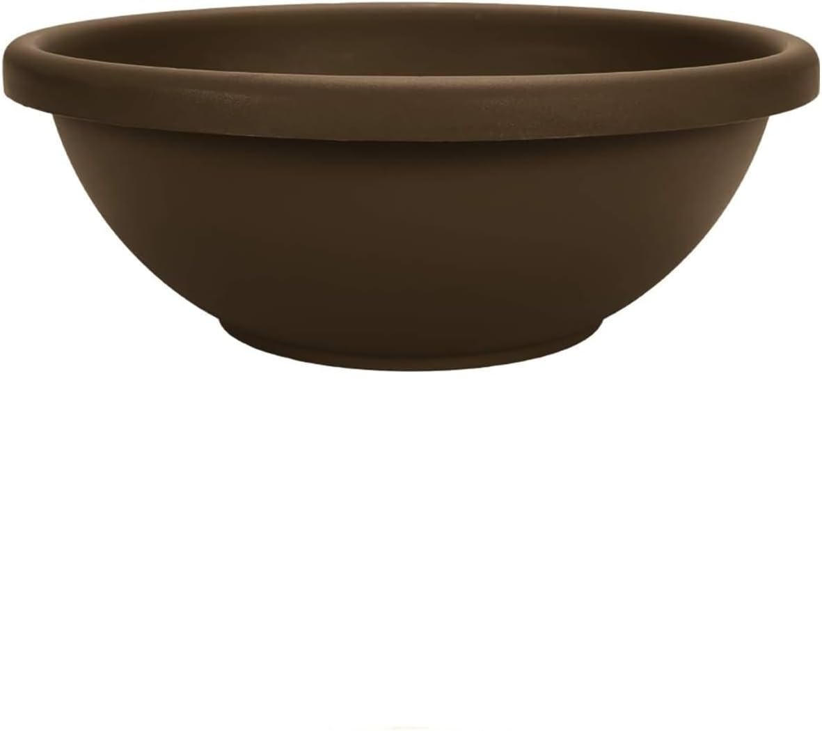 The HC Companies Shallow Planter with Drainage - Contemporary Garden Bowl Planter for Flowers, Herbs & More - Round Succulent Planter Pot for Indoors and Outdoors (24" Chocolate, Pack of 1)