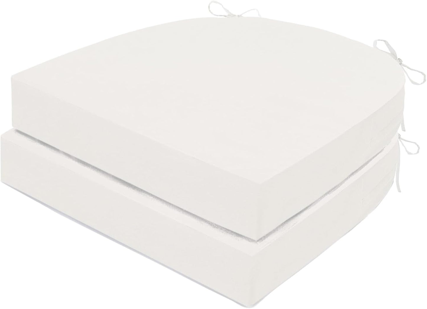 Outdoor Chair Cushions Set of 2, Waterproof Foam Patio Seat Cushions with Ties for Garden Sofa & Dining Furniture, 3-Year Color Fastness, 16x17x2 Inch, Beige